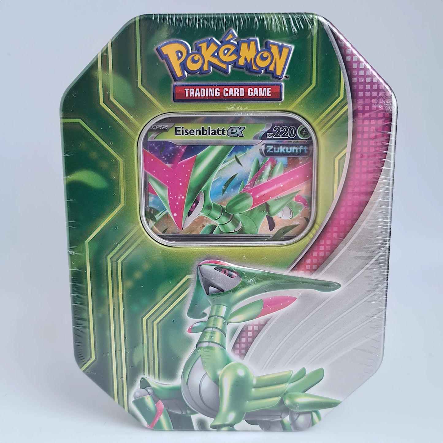 Pokémon Paradox Clash Tin – Eisenblatt-EX (Deutsch)