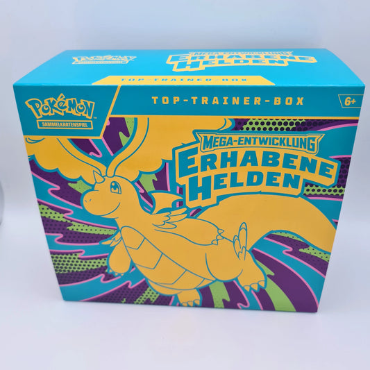 Pokémon TCG – Mega-Entwicklung Erhabene Helden Top-Trainer-Box – Deutsch